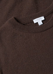 Men's Cashmere Crew Neck Jumper in Truffle