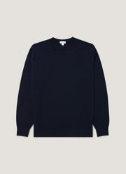 Men's Cashmere Crew Neck Jumper in Navy