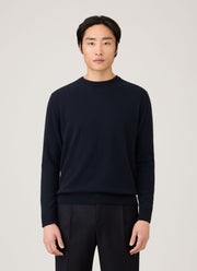 Men's Cashmere Crew Neck Jumper in Navy