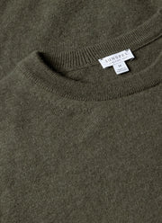 Men's Cashmere Crew Neck Jumper in Khaki