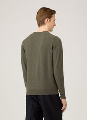 Men's Cashmere Crew Neck Jumper in Khaki