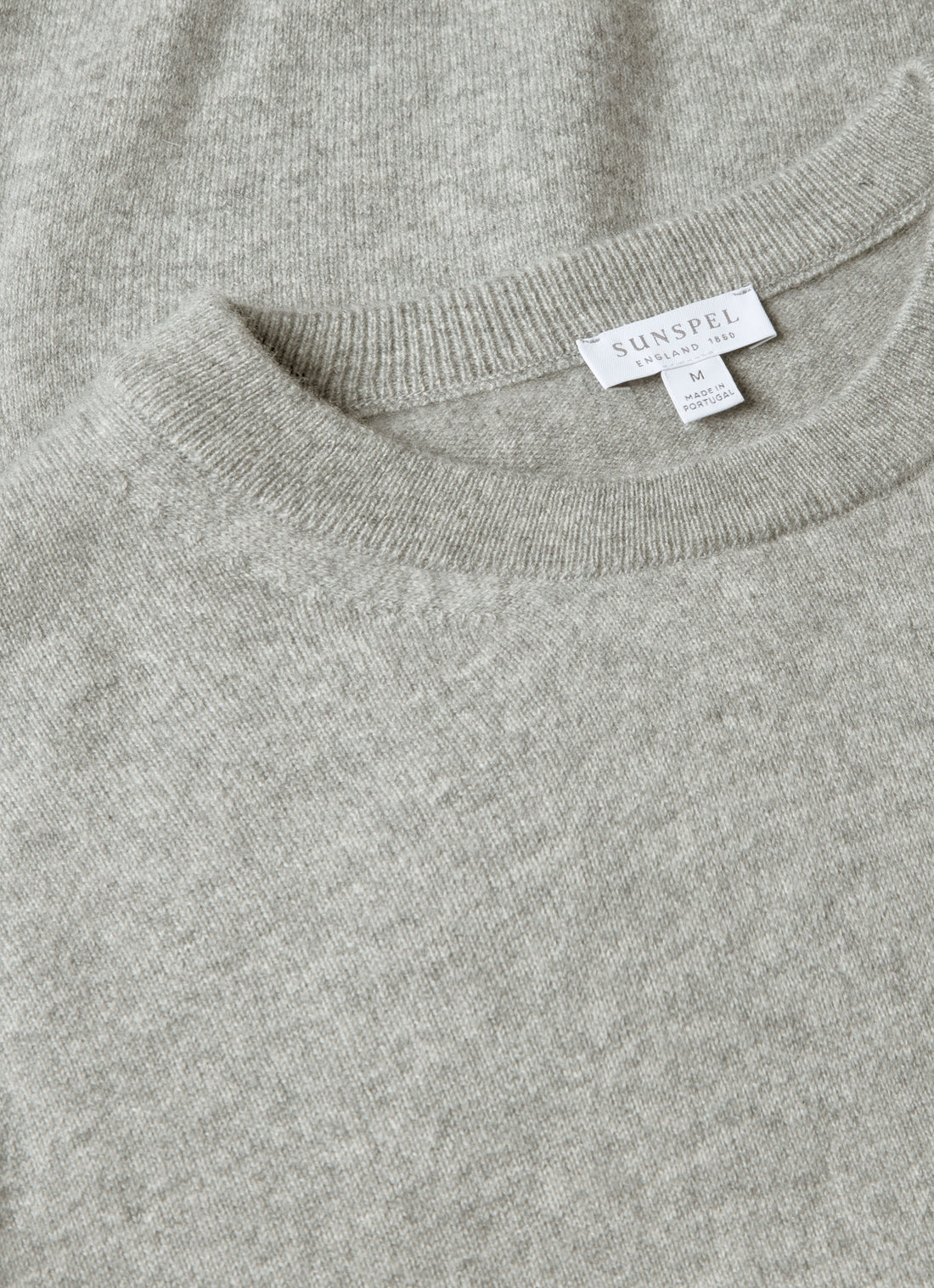 Men's Cashmere Crew Neck Jumper in Grey Melange
