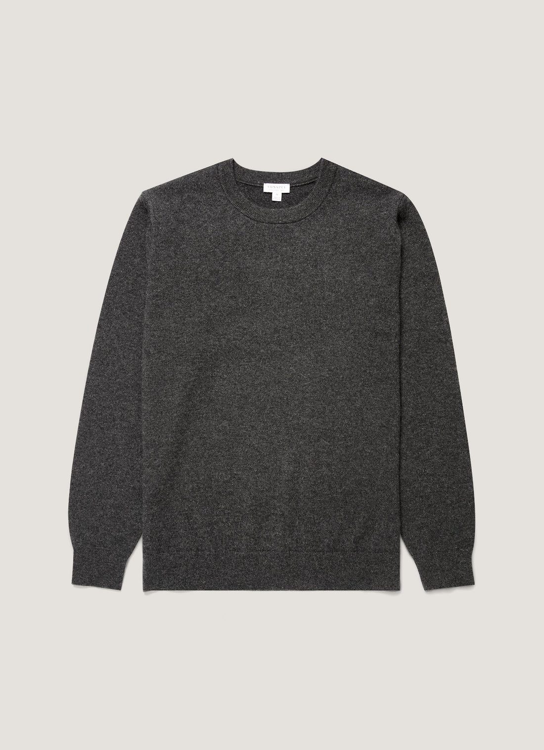 Men's Cashmere Crew Neck Jumper in Charcoal Melange