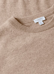Men's Cashmere Crew Neck Jumper in Oatmeal Melange