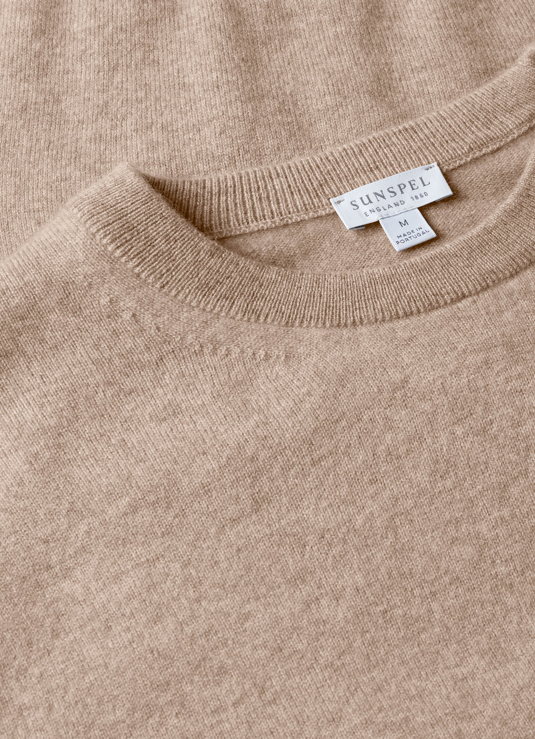 Men's Cashmere Crew Neck Jumper in Oatmeal Melange