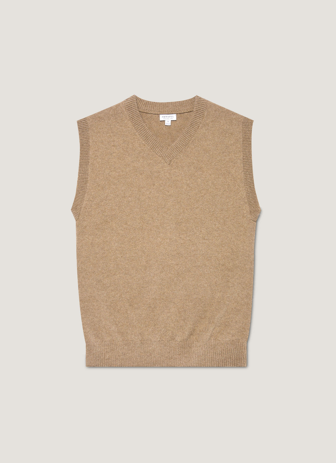 Men's Lambswool Vest in Sandstone
