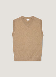 Men's Lambswool Vest in Sandstone