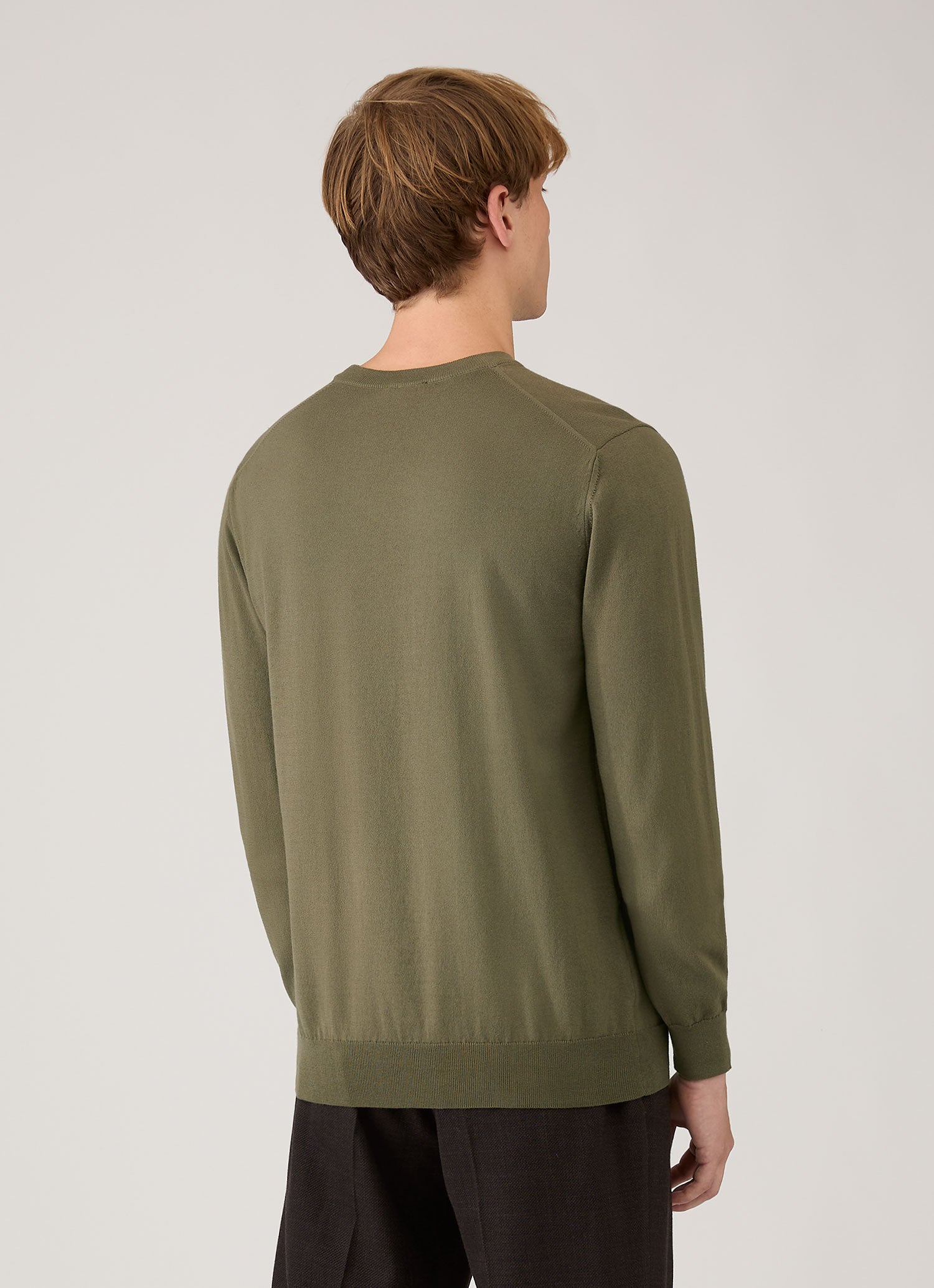 Men's Lightweight Cotton Jumper in Khaki