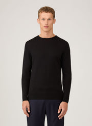 Men's Extra-Fine Merino Jumper in Black