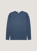 Men's Extra-Fine Merino Jumper in Slate Blue