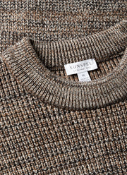 Men's Merino Twisted Stitch Jumper in Dark Beige
