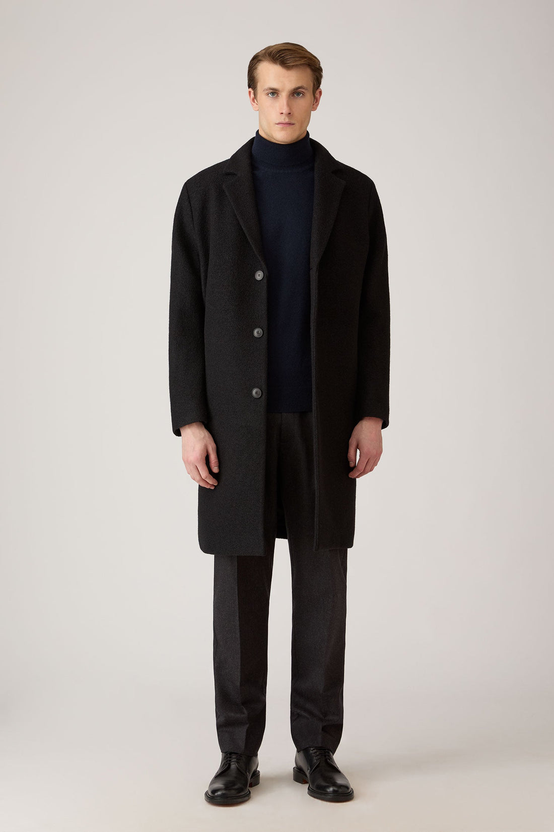 Men's Cashmere Roll Neck Jumper in Navy