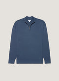 Men's Extra-Fine Merino Half Zip Jumper in Slate Blue