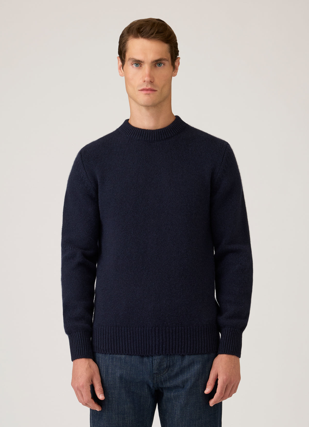 Men's Baby Cashmere Jumper in Navy