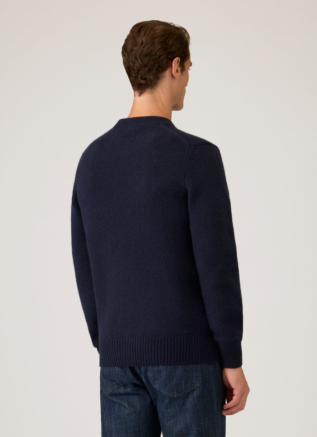 Men's Baby Cashmere Jumper in Navy