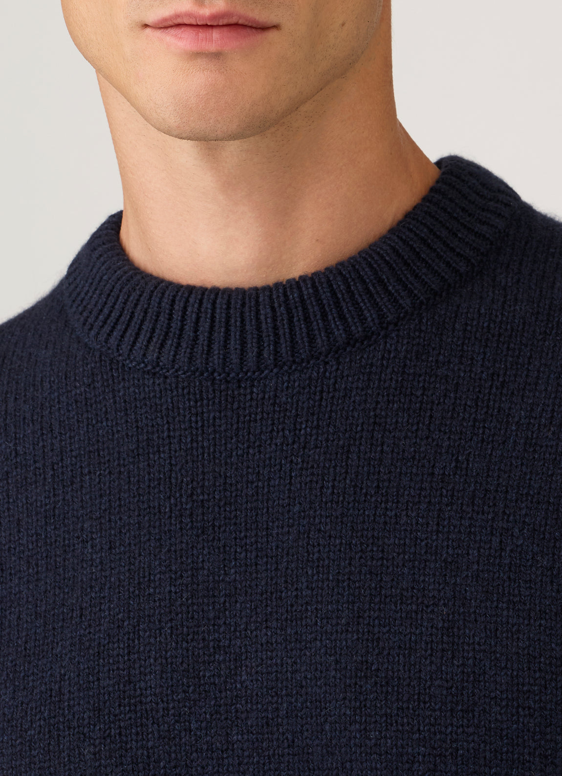 Men's Baby Cashmere Jumper in Navy