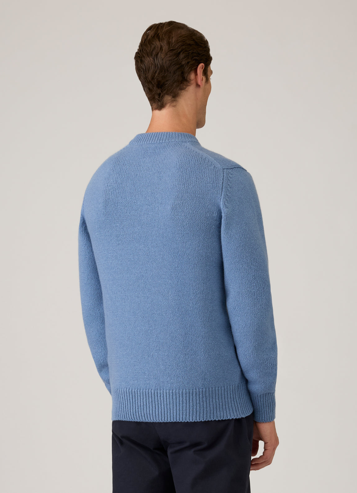 Men's Baby Cashmere Jumper in Powder Blue