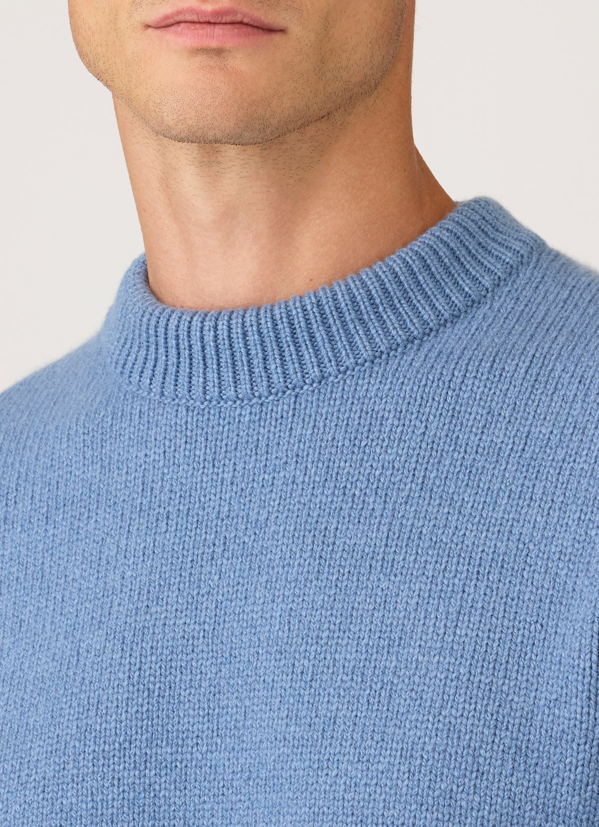 Men's Baby Cashmere Jumper in Powder Blue