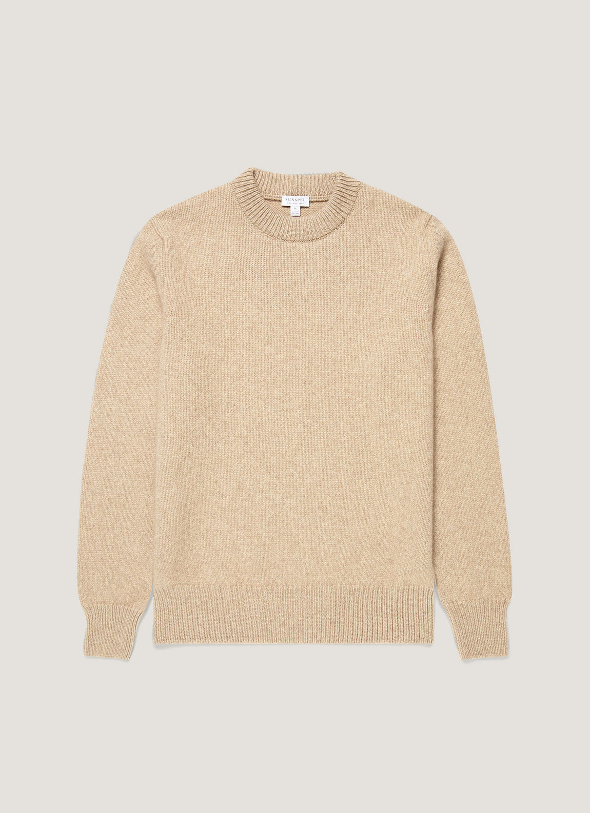 Men's Baby Cashmere Jumper in Oatmeal Melange