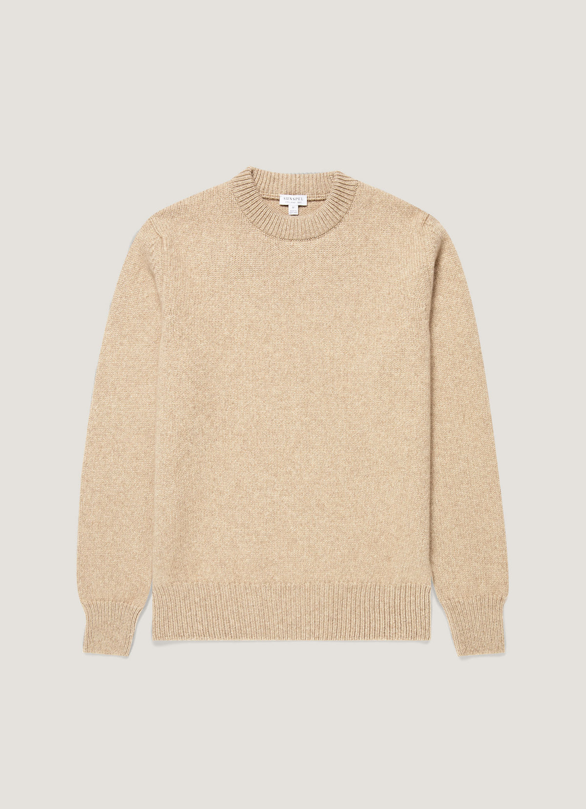 Men's Baby Cashmere Jumper in Oatmeal Melange