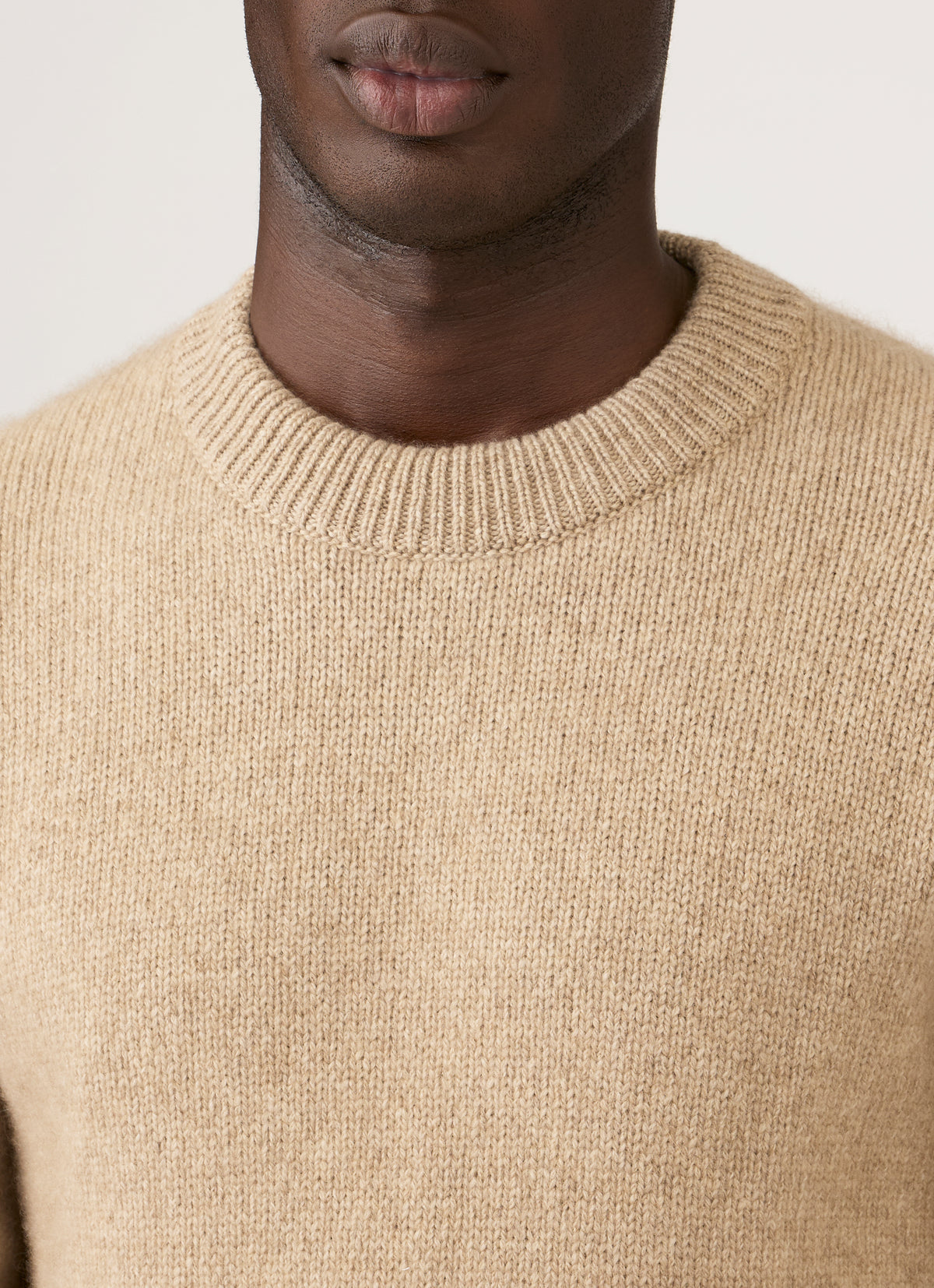 Men's Baby Cashmere Jumper in Oatmeal Melange