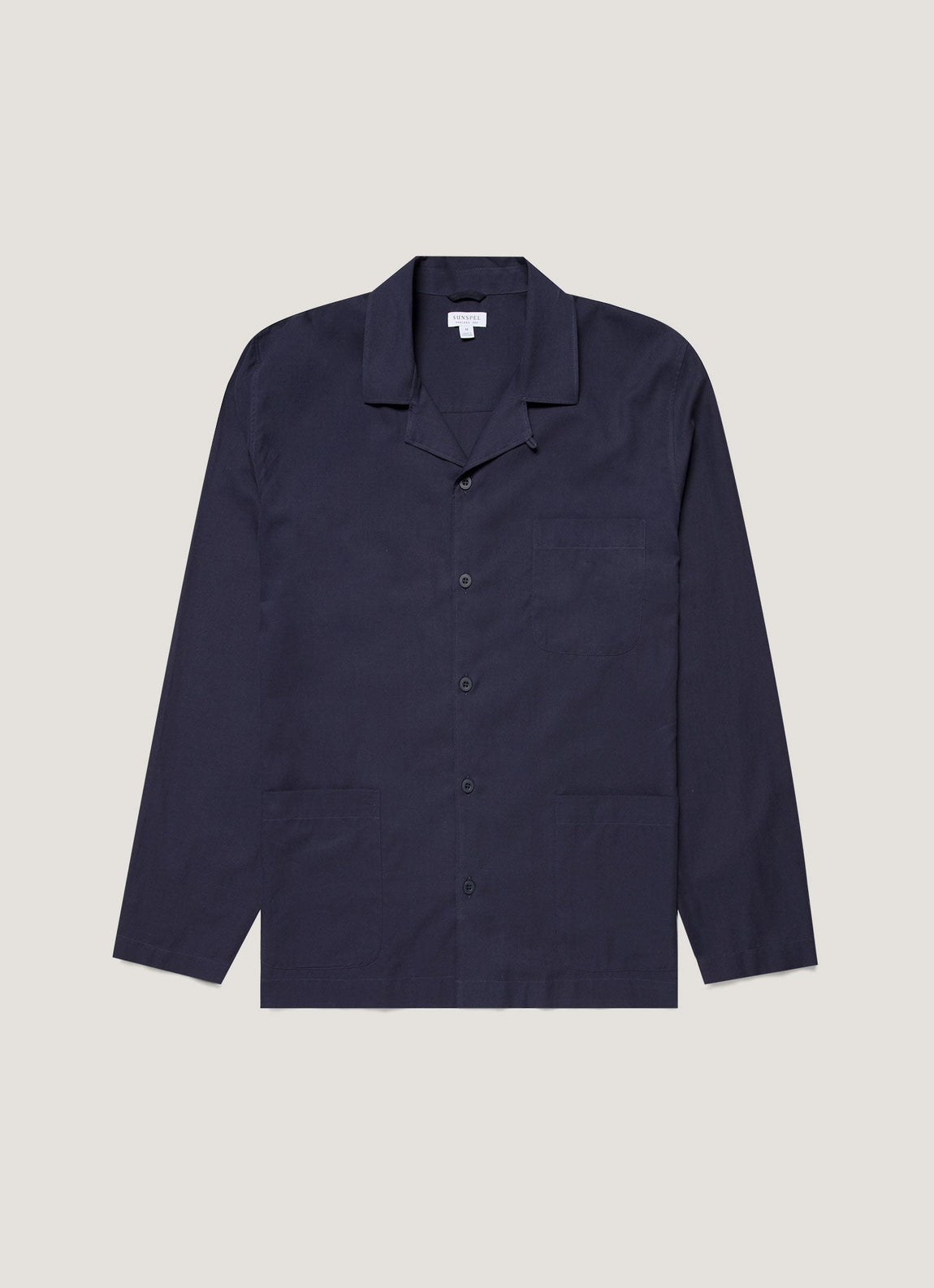 Men's Cotton Flannel Pyjama Shirt in Navy