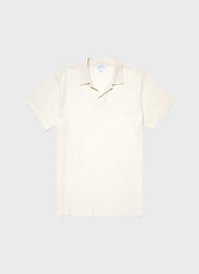 Men's Linear Mesh Polo Shirt in Ecru