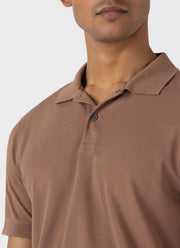 Men's Piqué Polo Shirt in Dark Sand