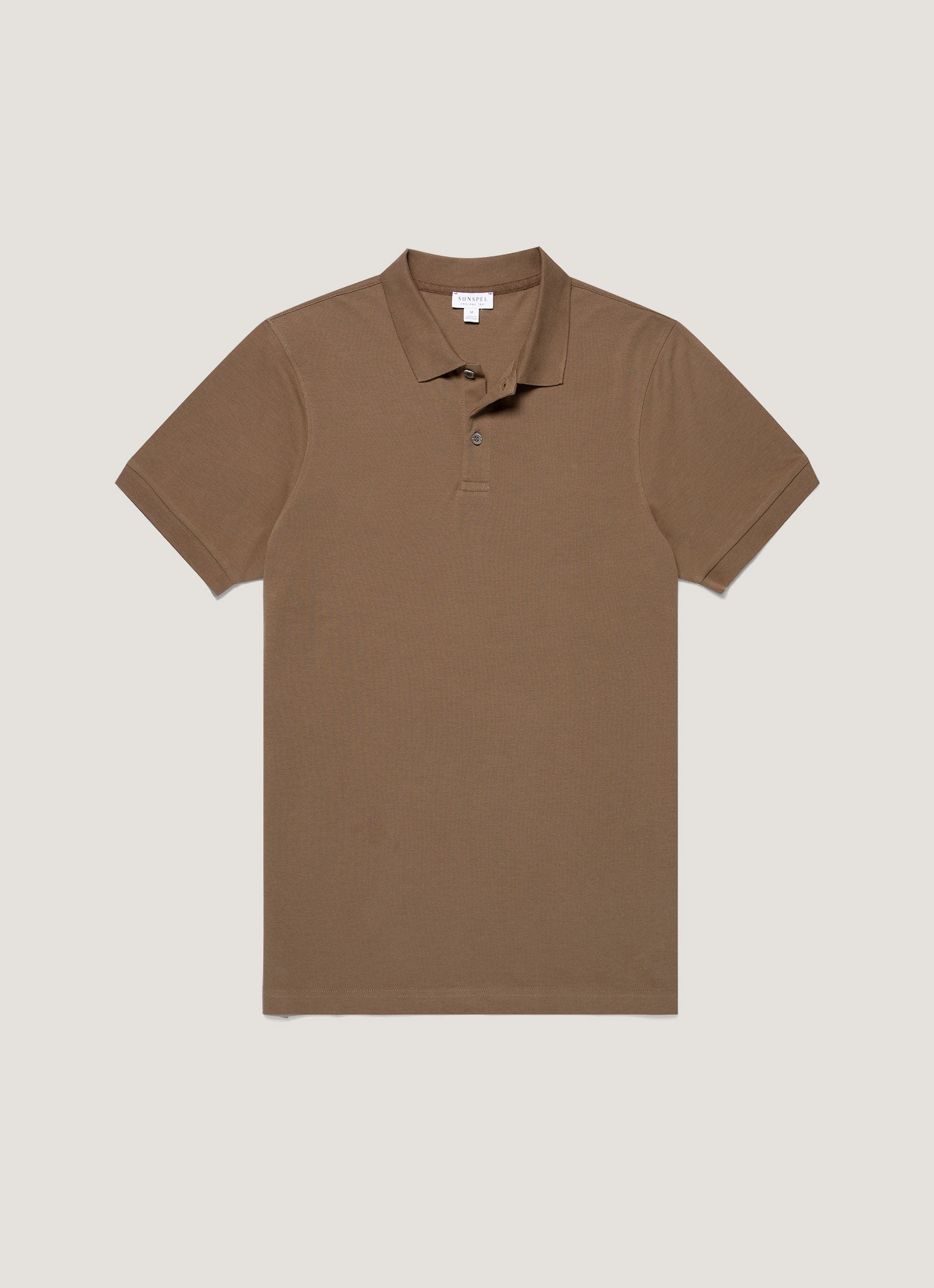 Men's Piqué Polo Shirt in Dark Cedar | Sunspel