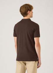 Men's Piqué Polo Shirt in Dark Chocolate