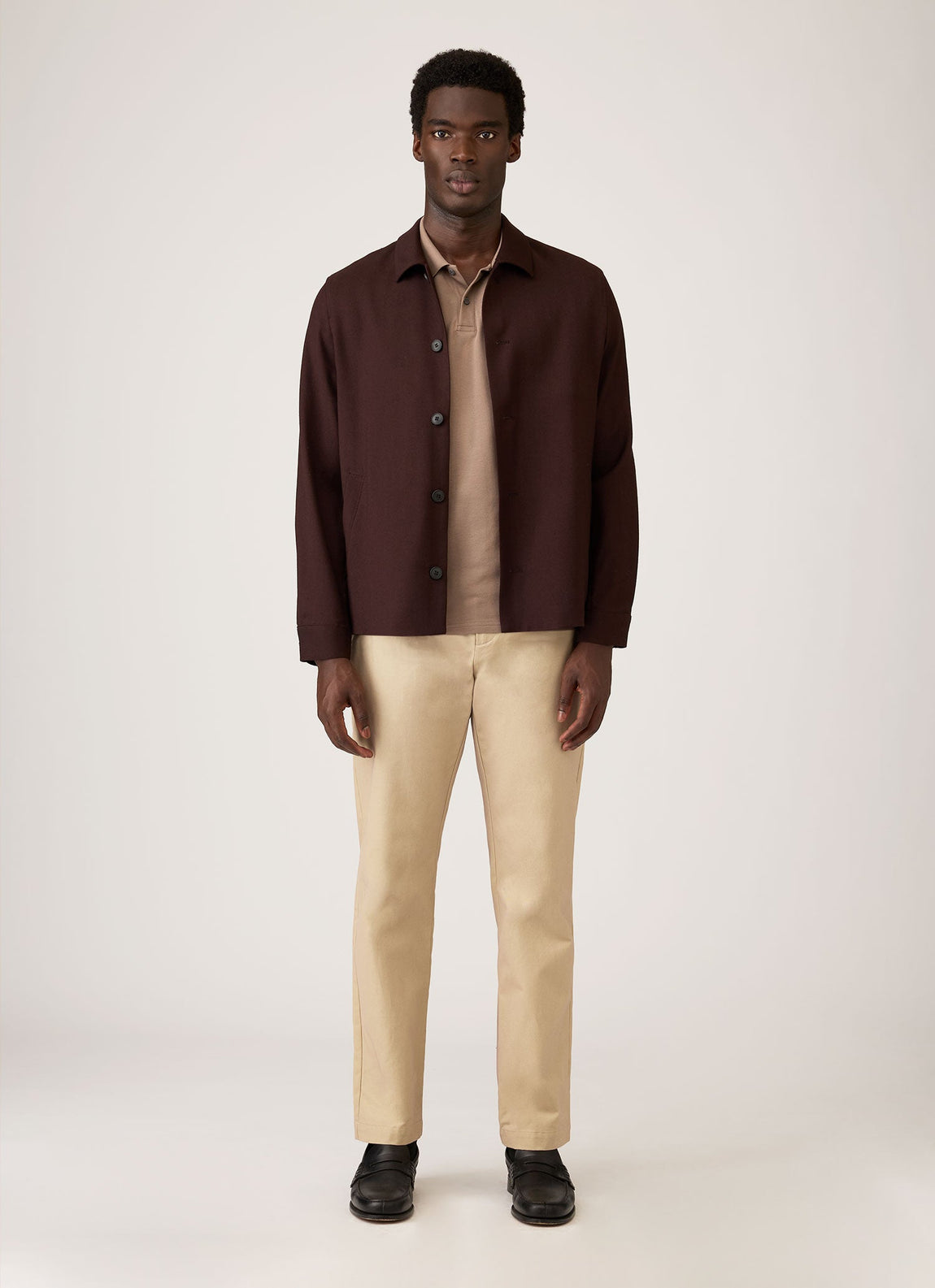 Men's Piqué Polo Shirt in Taupe