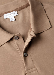 Men's Piqué Polo Shirt in Taupe