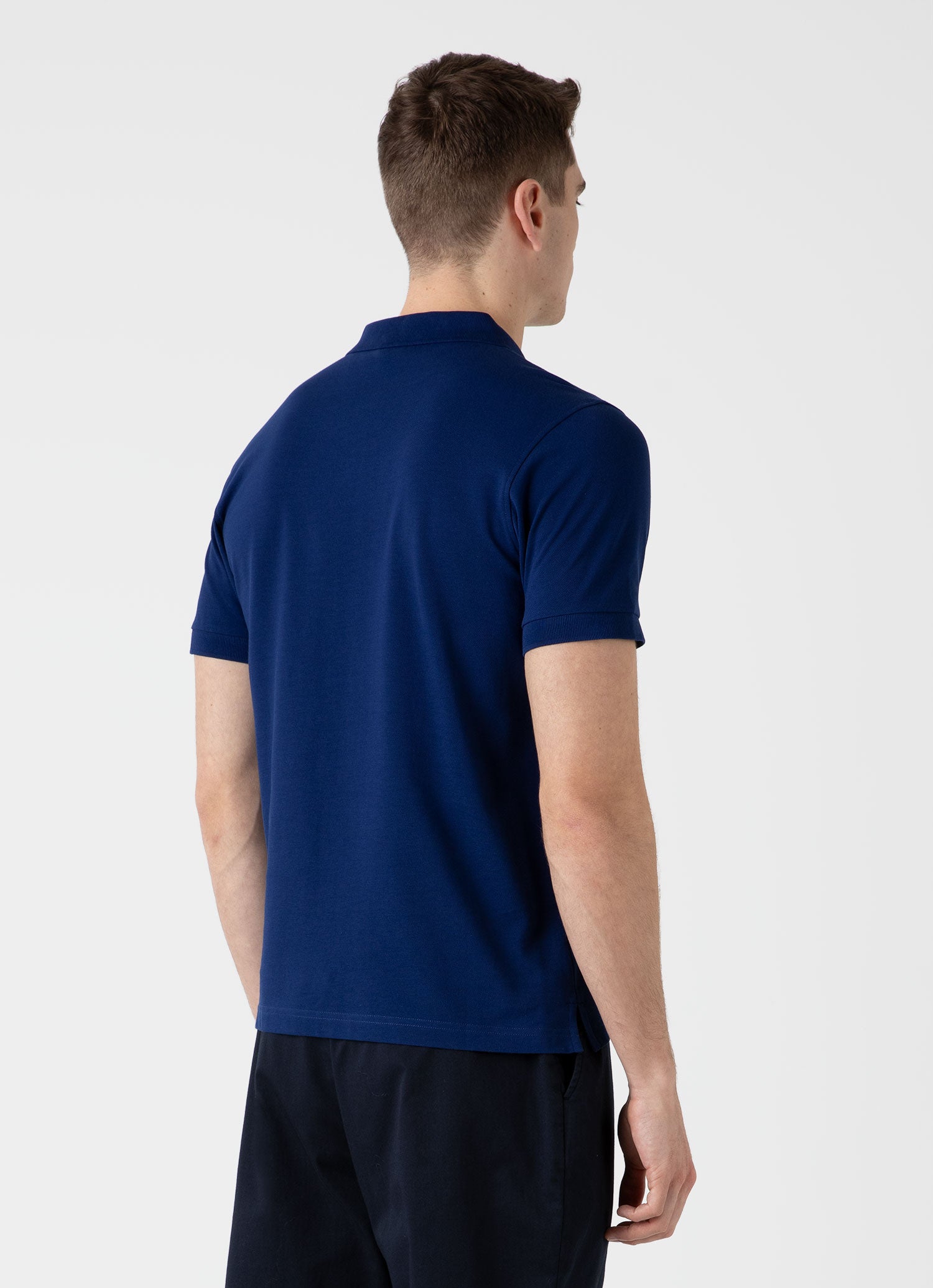 Men's Piqué Polo Shirt in Space Blue
