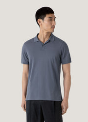 Men's Piqué Polo Shirt in Slate Blue