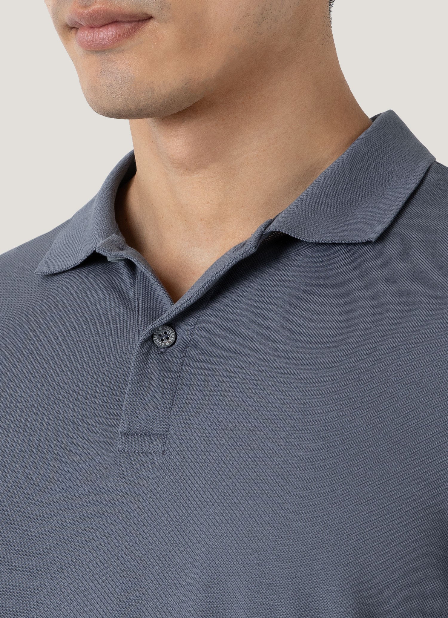 Men's Piqué Polo Shirt in Slate Blue