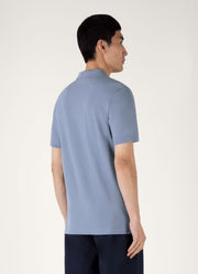 Men's Piqué Polo Shirt in Vintage Blue