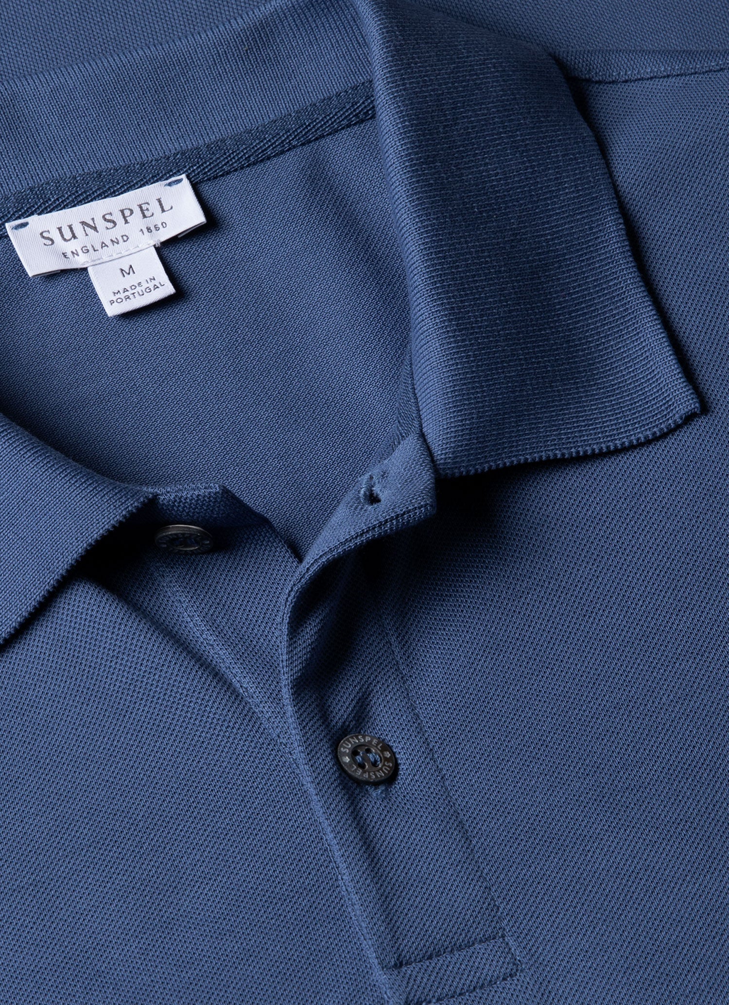 Men's Piqué Polo Shirt in Soft Denim