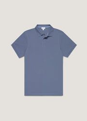 Men's Piqué Polo Shirt in Selvedge Blue