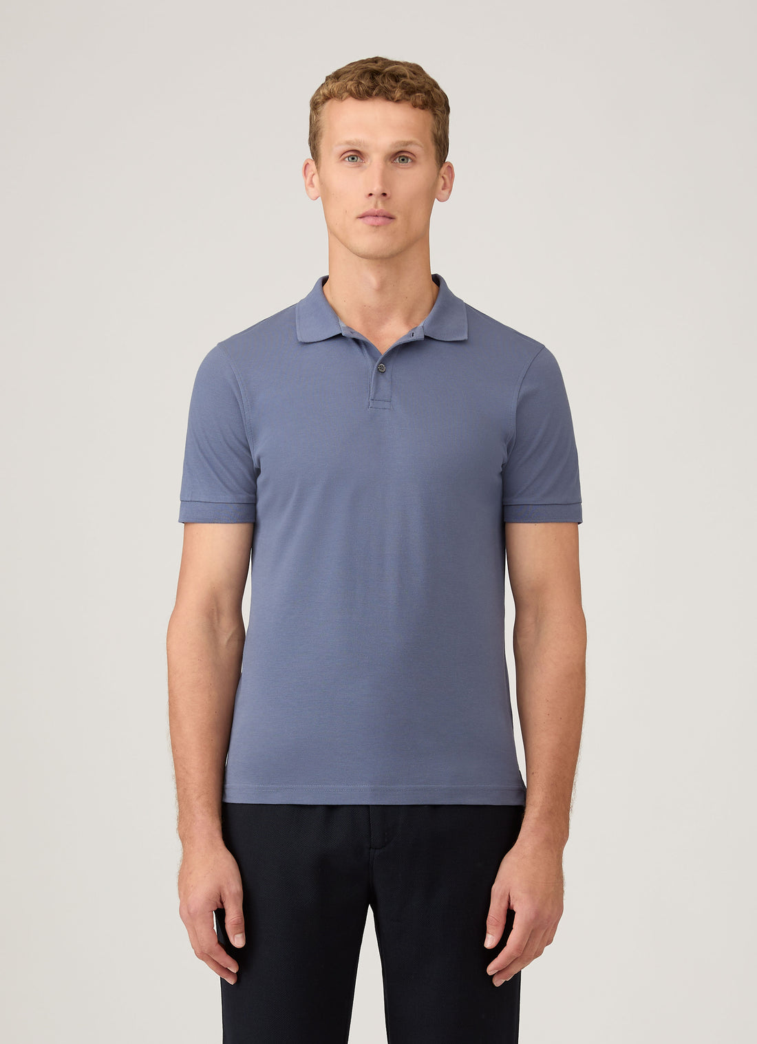 Men's Piqué Polo Shirt in Selvedge Blue