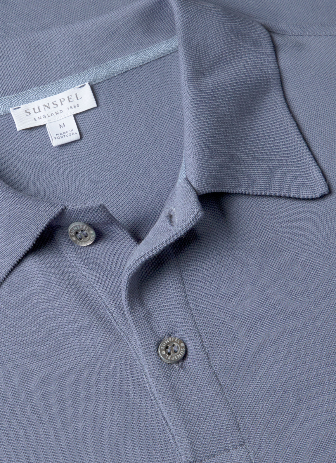Men's Piqué Polo Shirt in Selvedge Blue