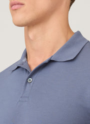 Men's Piqué Polo Shirt in Selvedge Blue