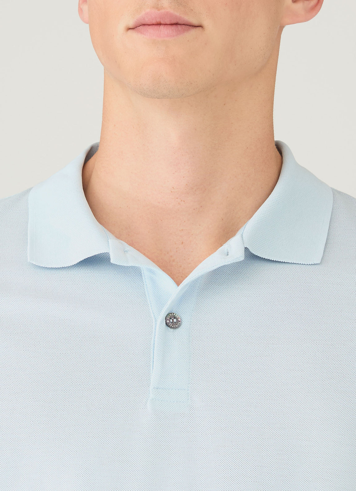 Men's Piqué Polo Shirt in Frost Blue