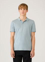 Men's Piqué Polo Shirt in Stone Blue