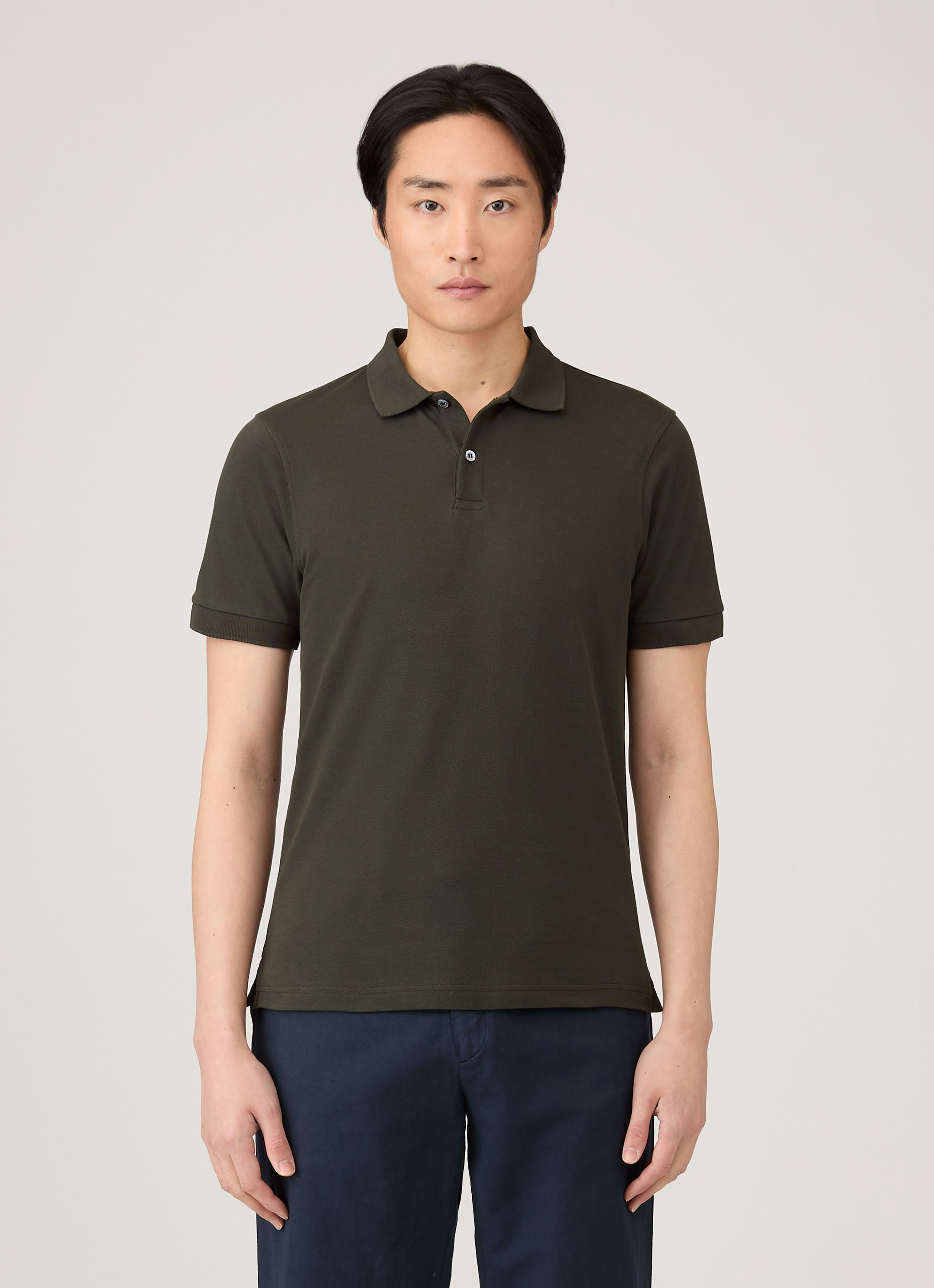 Men's Piqué Polo Shirt in Dark Green