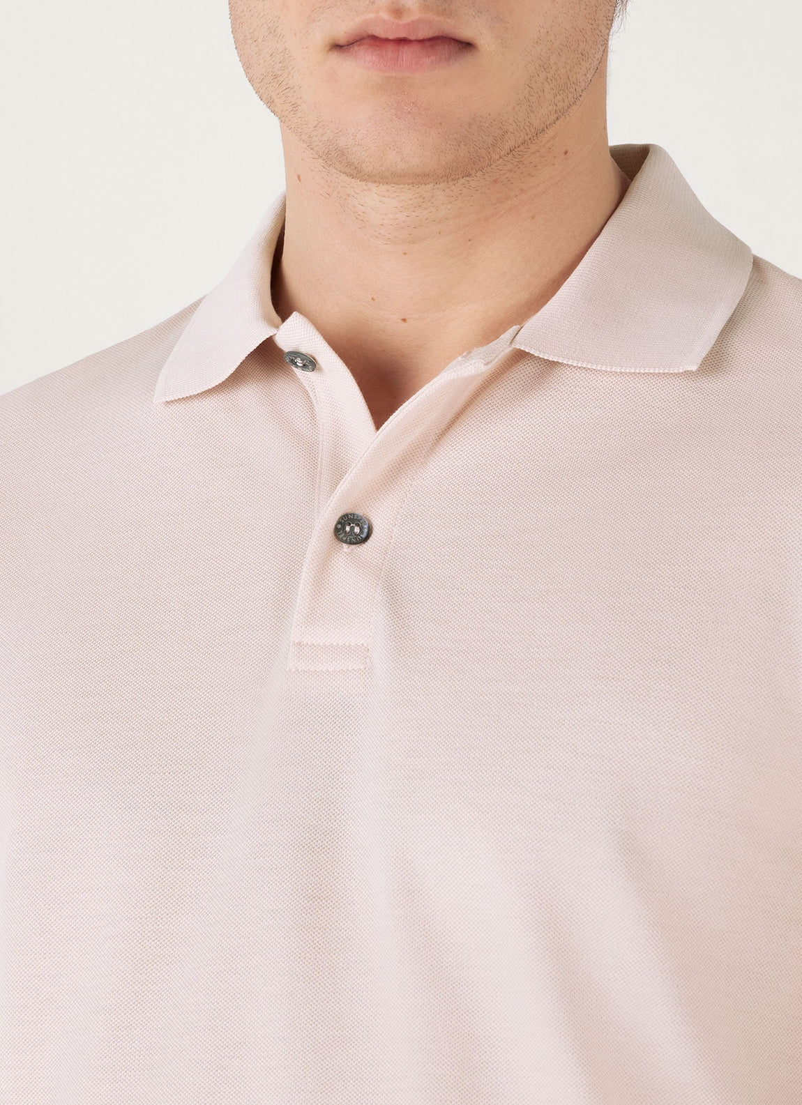 Men's Piqué Polo Shirt in Pastel Pink