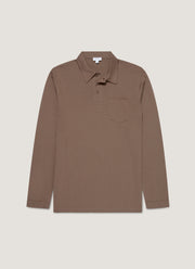Men's Long Sleeve Riviera Polo Shirt in Bark