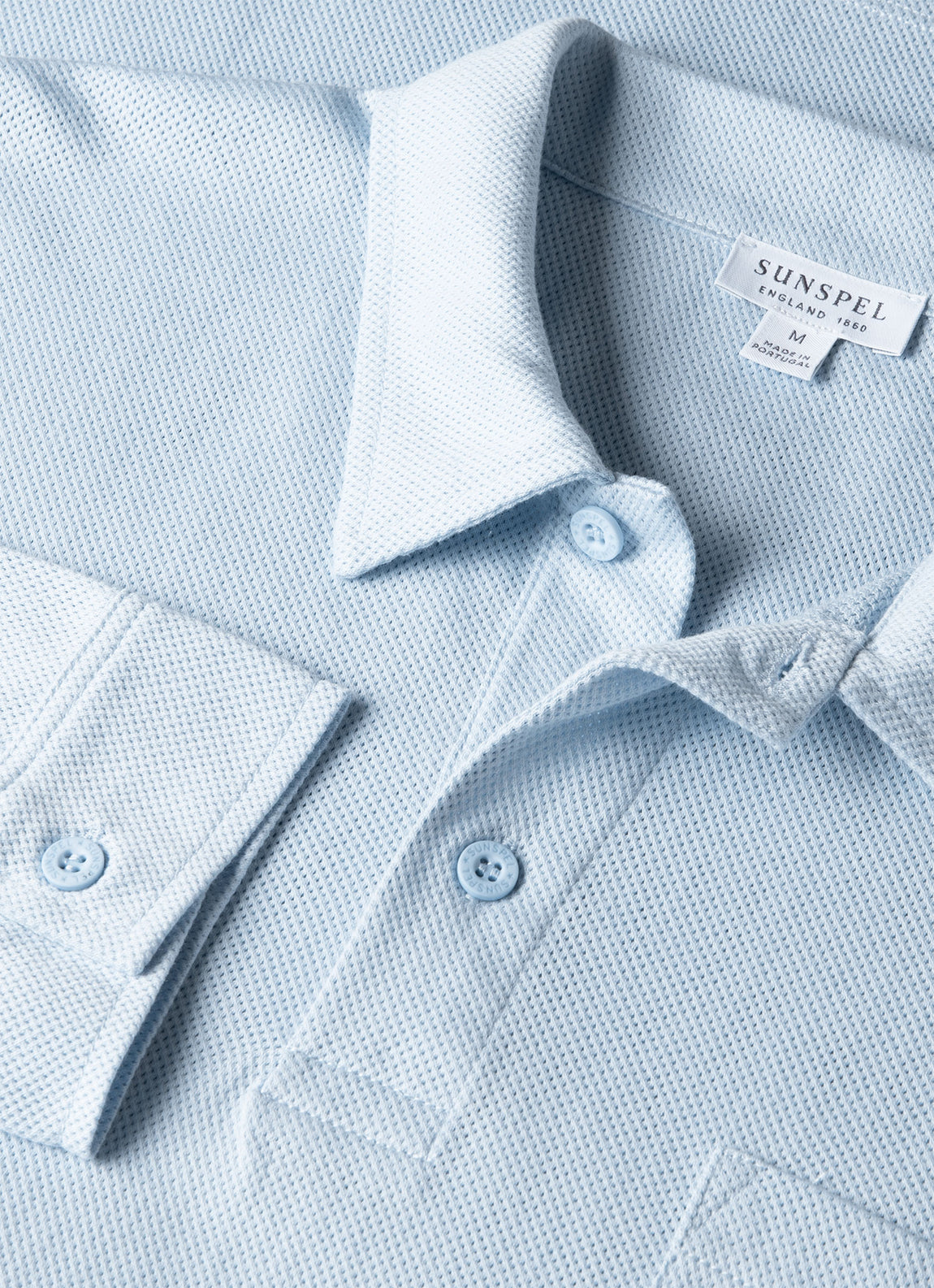 Men's Long Sleeve Riviera Polo Shirt in Frost Blue