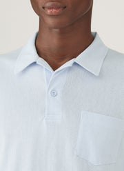 Men's Long Sleeve Riviera Polo Shirt in Frost Blue