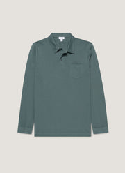Men's Long Sleeve Riviera Polo Shirt in Dark Petrol