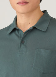 Men's Long Sleeve Riviera Polo Shirt in Dark Petrol